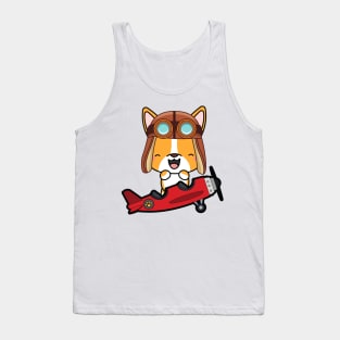 Cute corgi is in a vintage plane Tank Top